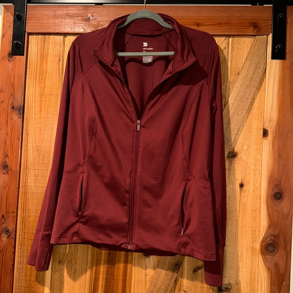 All in Motion XXL Burgundy running jacket